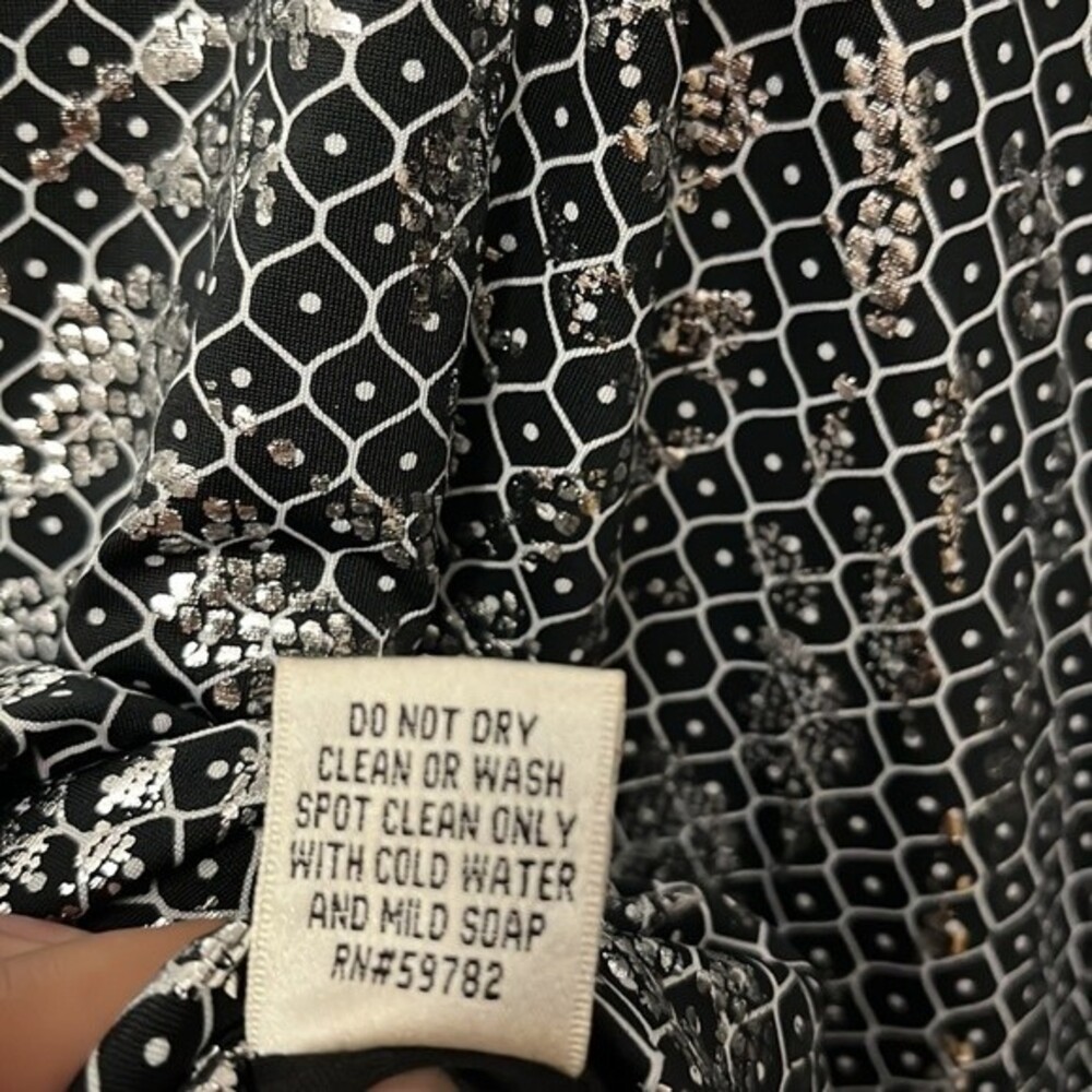 Hailey Logan by Adrianna Papell mini shift cocktail dress black metallic XS - Picture 8 of 14
